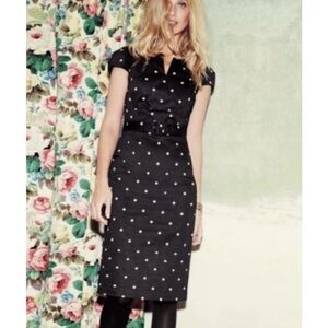 Boden Black Polka Dot Belted Shift Dress